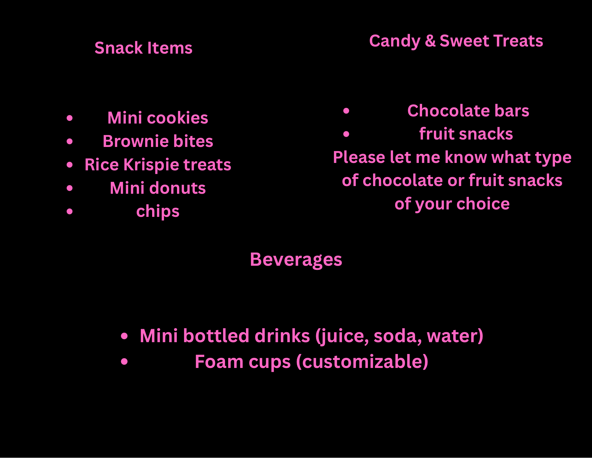 1 set of 12 custom filled treats